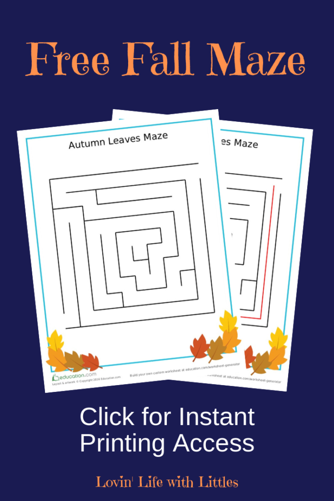 Free Fall Maze + 15 Autumn Activities for Kids - Lovin' Life with Littles