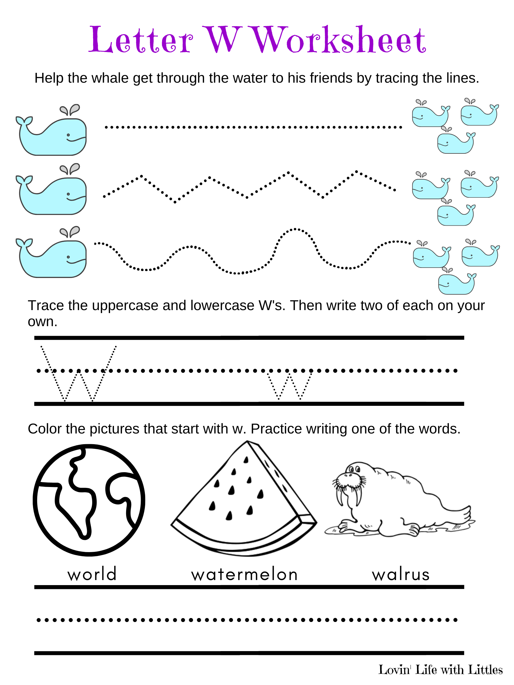 Letter W Worksheet Lovin Life With Littles